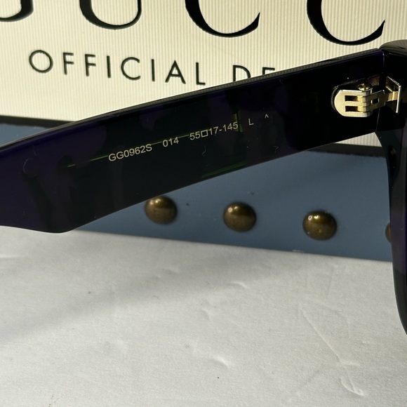 Gucci Men's GG0962Sm Acetate Rectangle Sunglasses - Picture 15 of 15